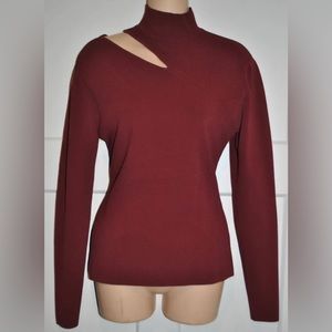 AUTUMN CASHMERE Slash Mock Viscose/Polyester/Lycra Sweater XL $325